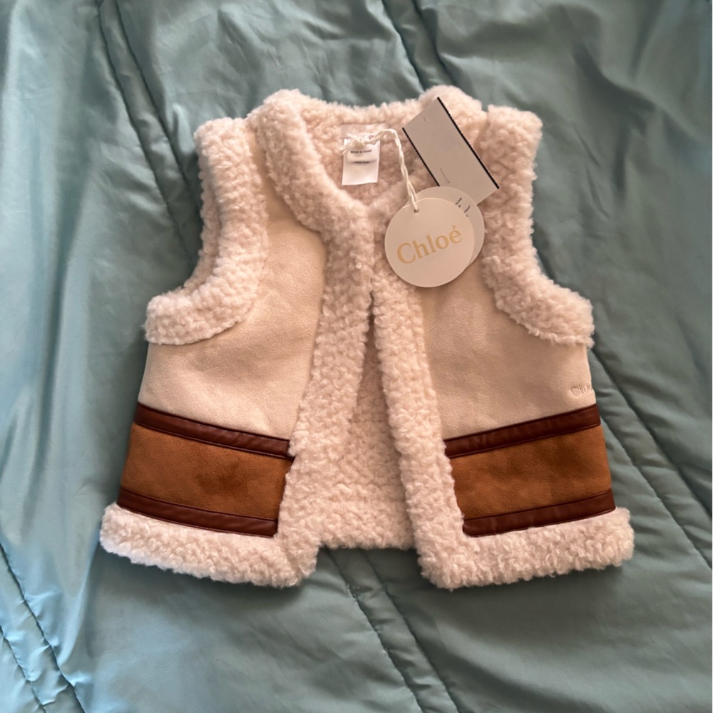 Chloé Cream and Brown Baby Vest